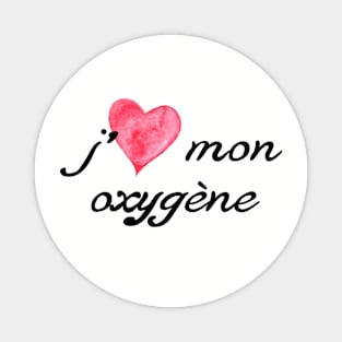 J'aime mon oxygène, logo foncé Magnet